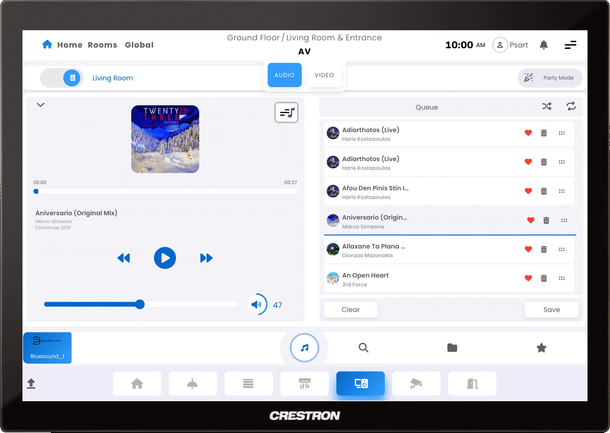 screenshot from audio interface