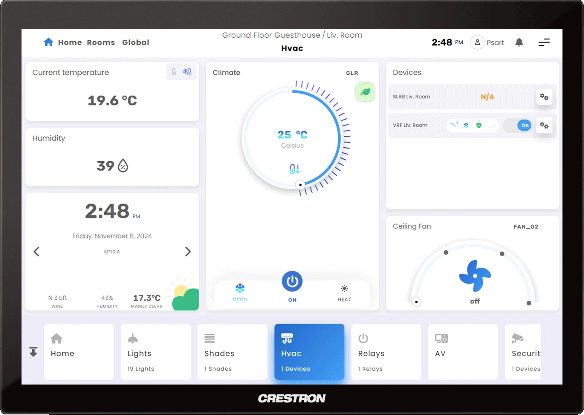 screenshot from hvac interface