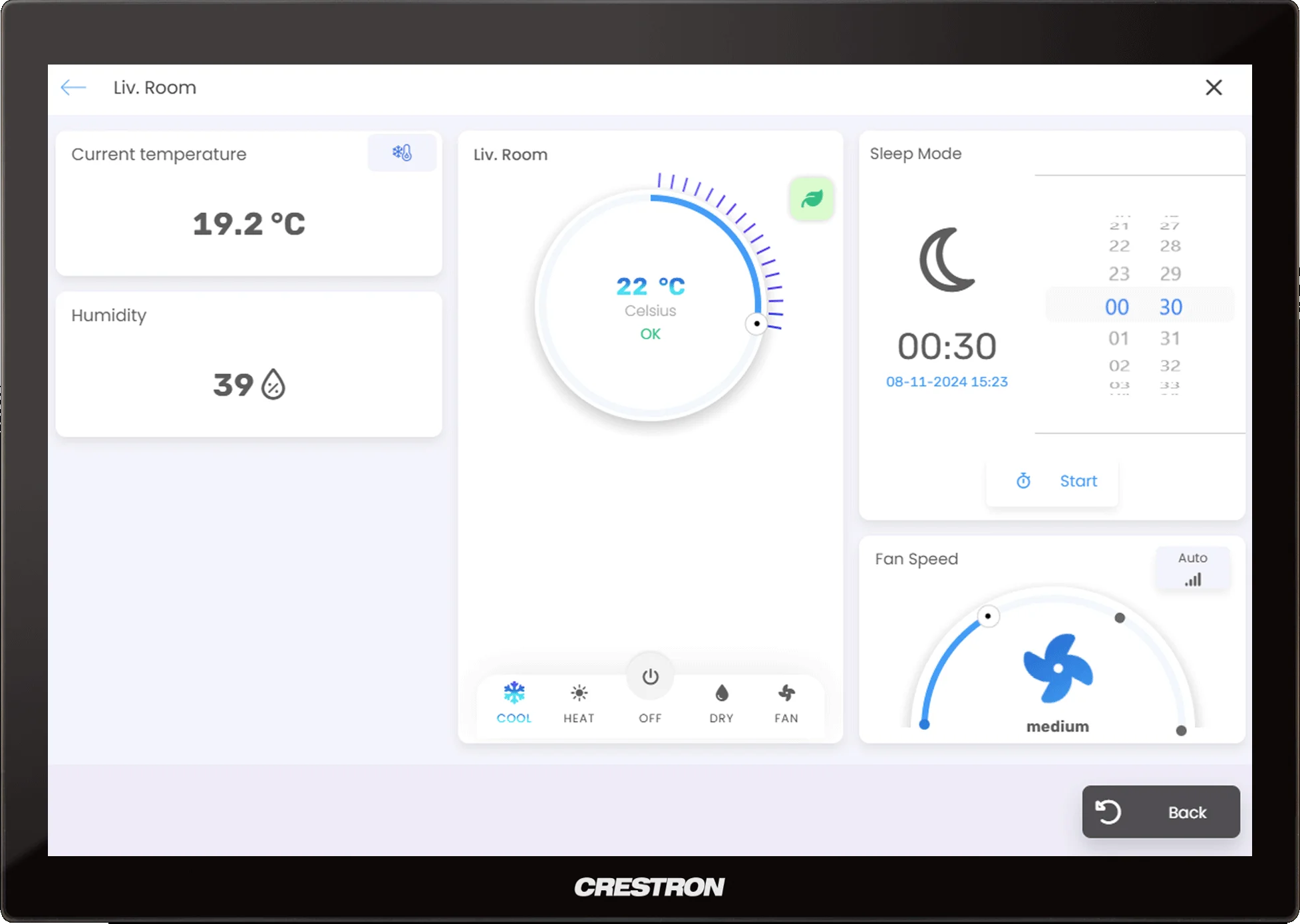 screenshot from hvac interface