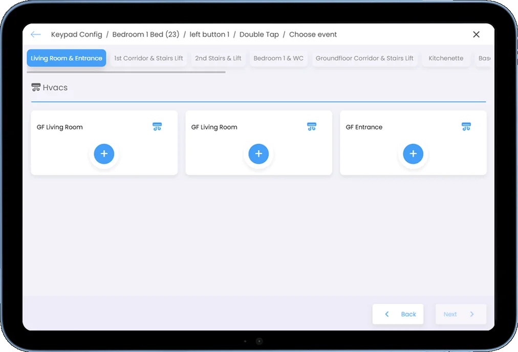 screenshot from keypad configuration interface