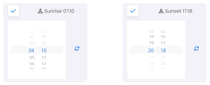 screenshot from schedules interface