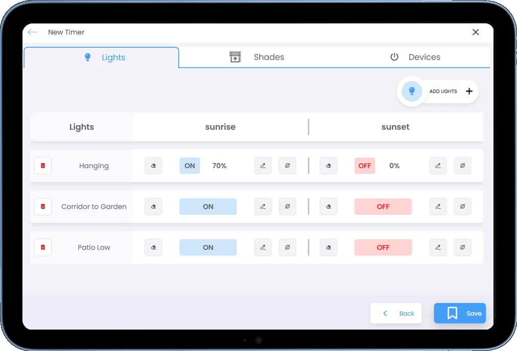 screenshot from schedules interface