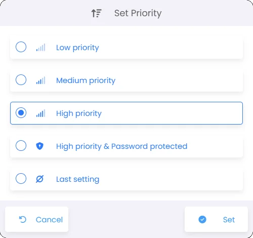 screenshot from schedules interface