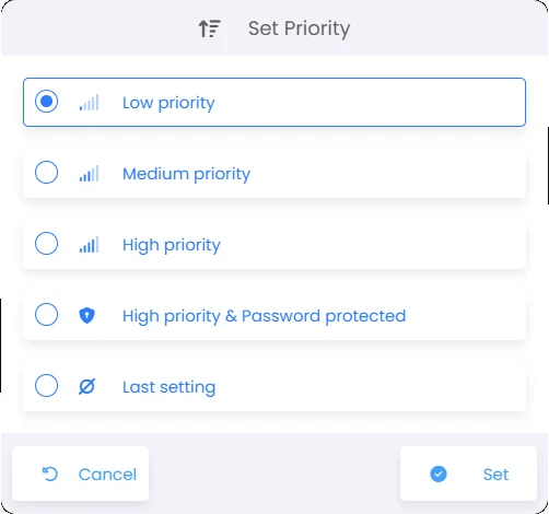 screenshot from schedules interface